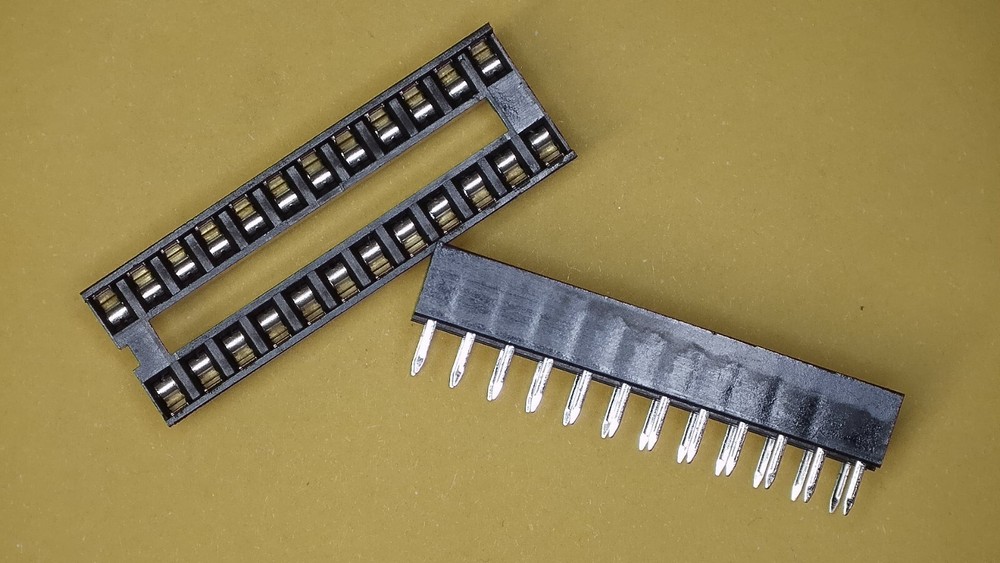 Quantity 10 - DIP-24 IC Socket Solder Type Double Row 24PIN DIP Chip - New