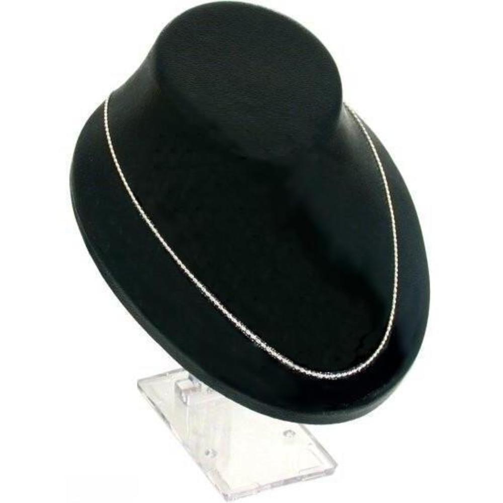 15 Ring Finger Necklace Bust Display Black Showcase