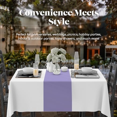 12 Pack Premium Disposable Plastic Table Runner 14 x 12 Pack Rectangle Lavender