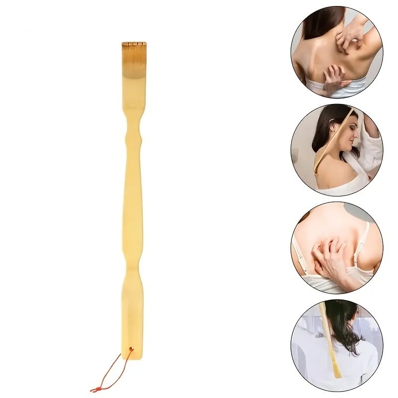 3pcs Long Handle Back Scratcher Natural Bamboo Pick Itch Relief Handcraft Tools