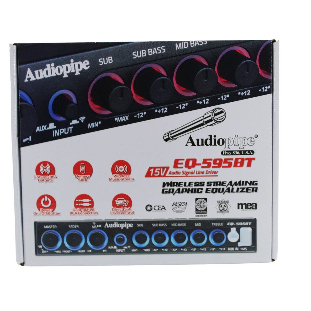 4-Band 15V 1/2 Din Wireless Streaming Line Driver Graphic Bluetooth Equalizer