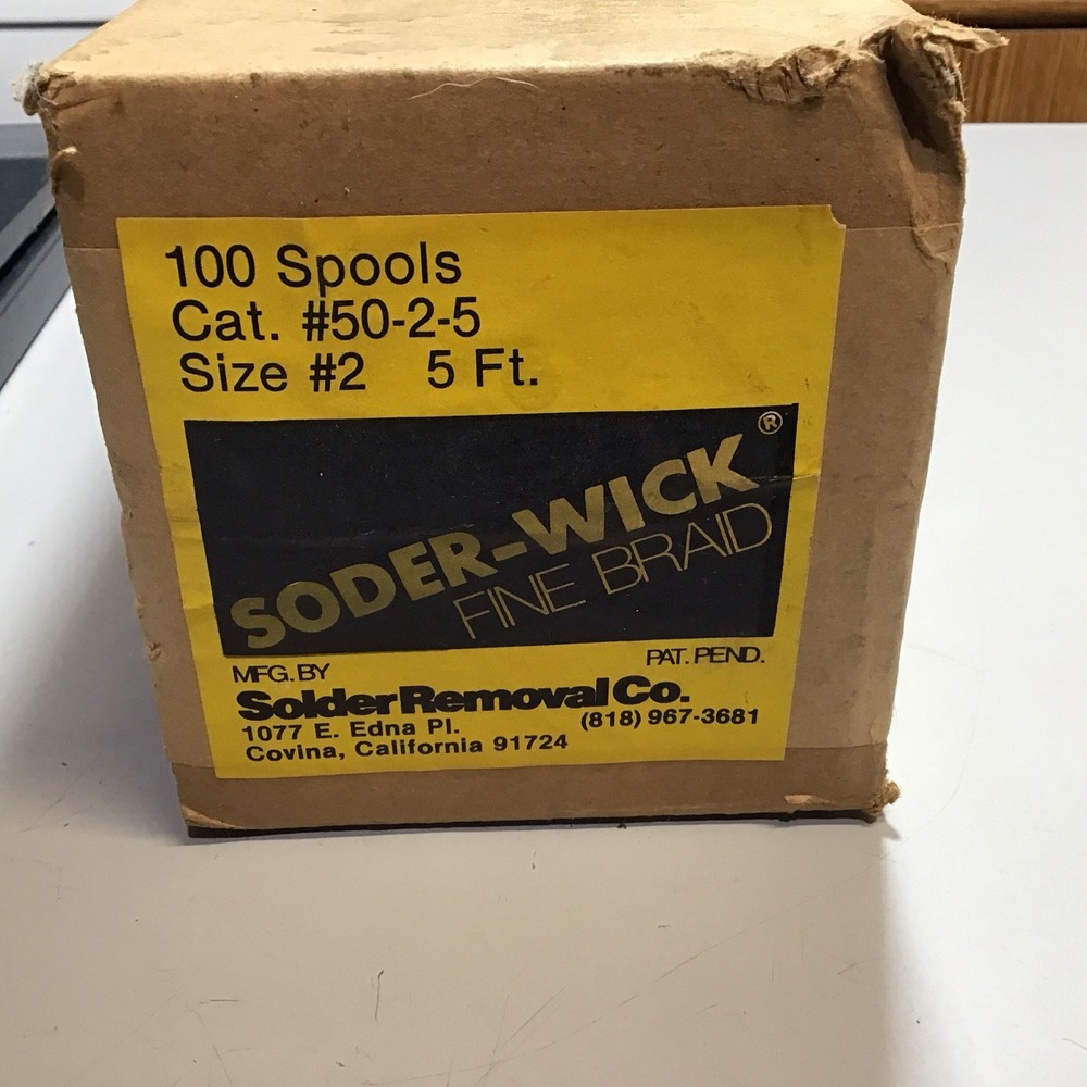 Soder-Wick Fine Braid Size #2 5ft 100 Spool Case
