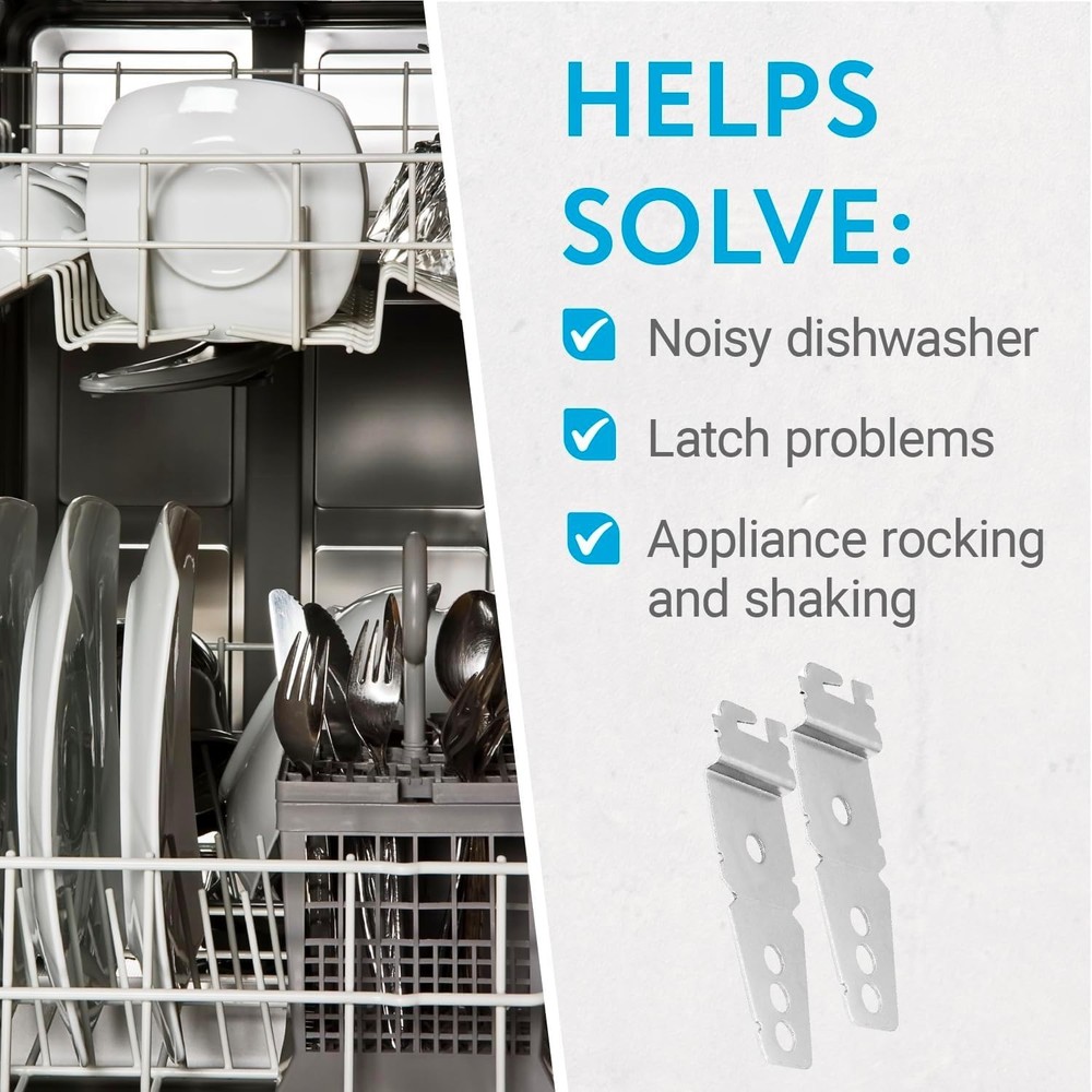 Undercounter Dishwasher Mounting Brackets Replacement Clips Steel Anchor 2 Pack