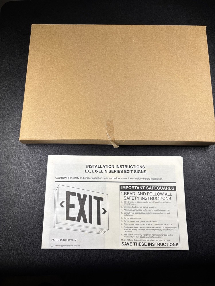 Exit Sign Front Enclosure Replacement Plate Face Cover White Red