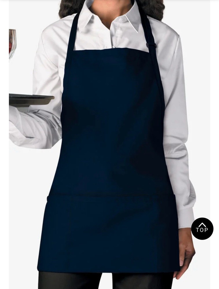 Chef Works Three Pocket Apron, Navy Blue, One Size MISSING NECK STRAP!!
