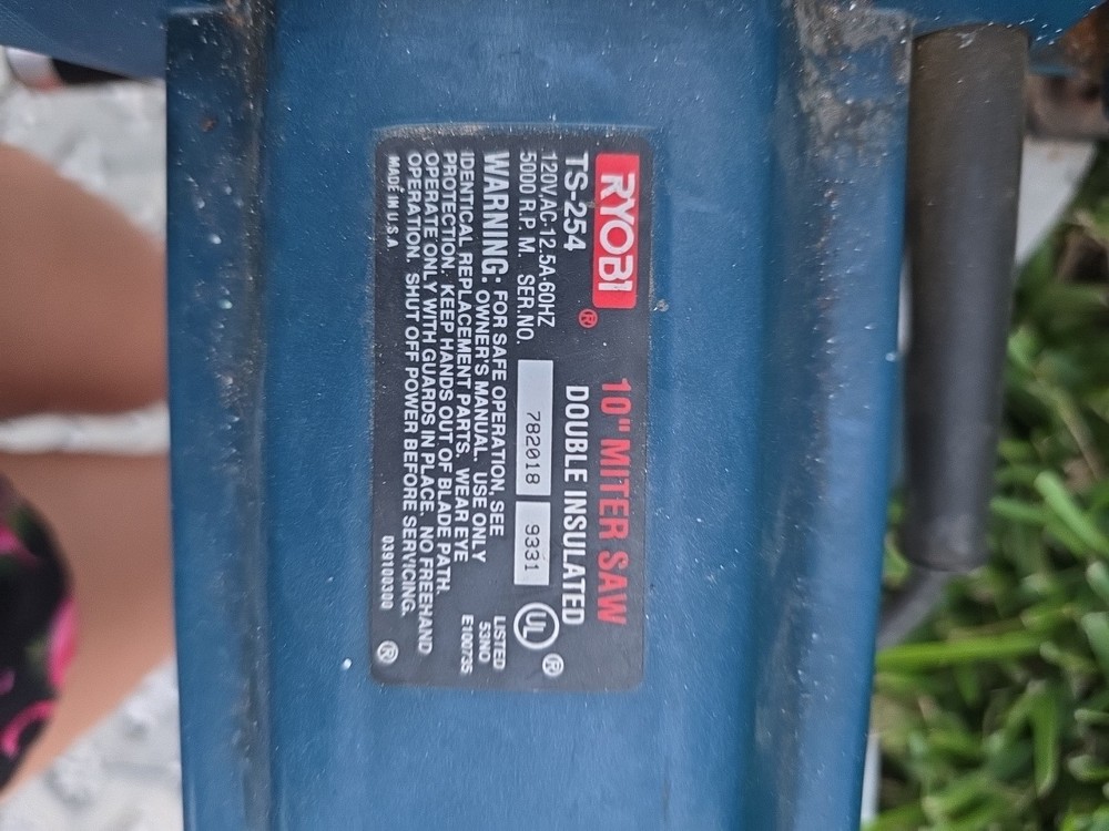 Ryobi TS254 10" Miter Saw READ