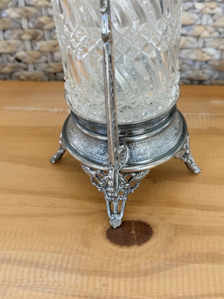 Reed & Barton 1280 Silver Plated Pickle Caster Serving Jar *READ*