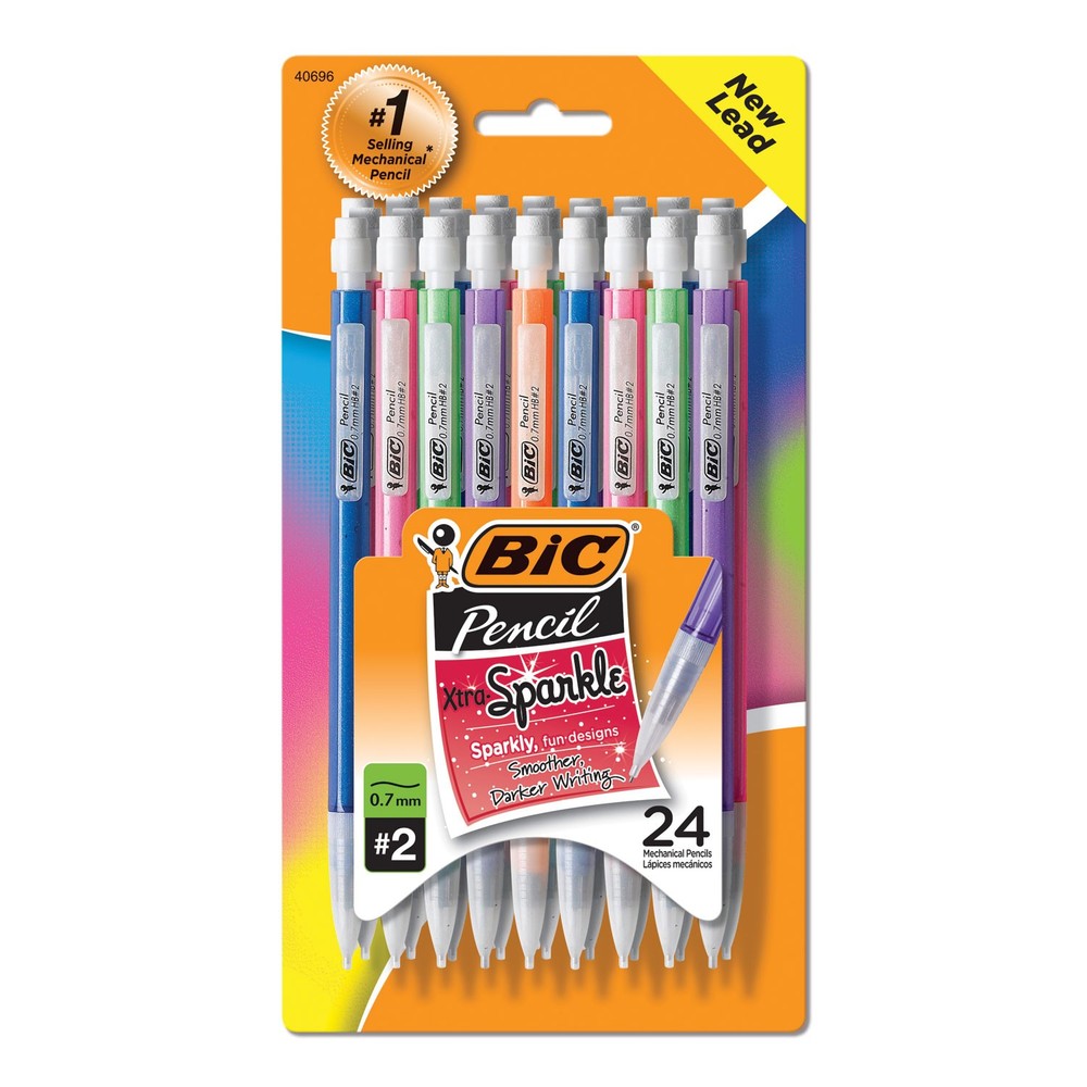 BIC Xtra Sparkle Mechanical Pencils 24/Pkg Assorted Barrels