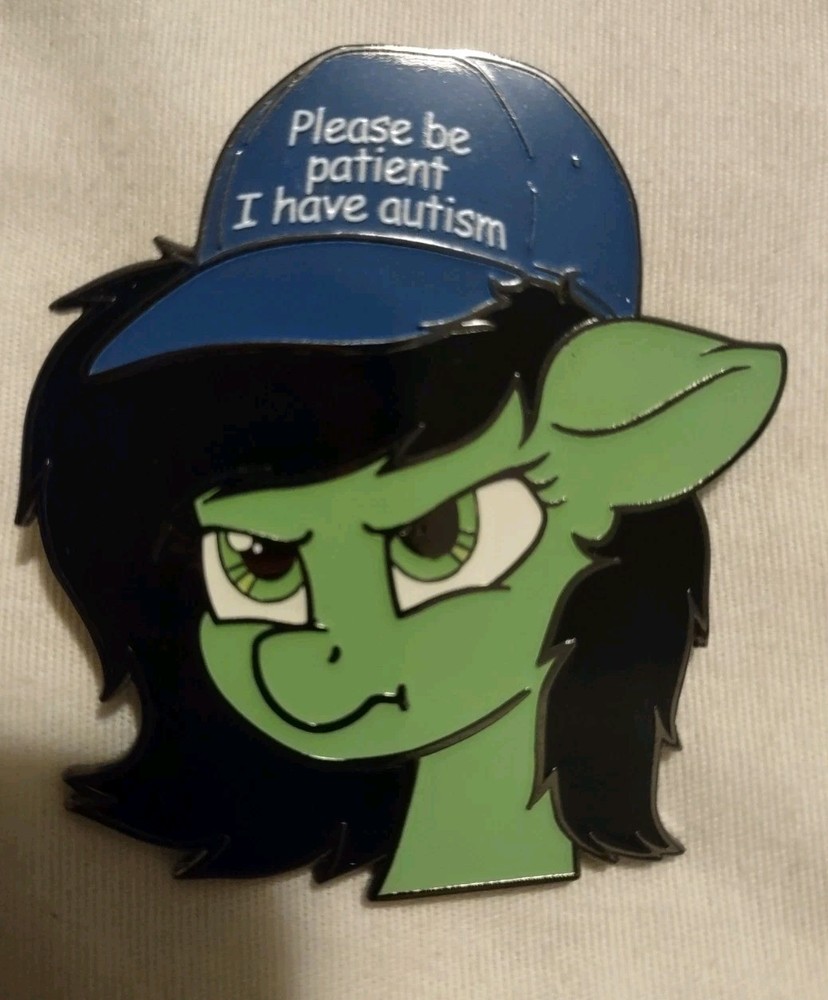 Glow in the dark Anon Filly My little pony 2.25" pin Brony Autism Rare