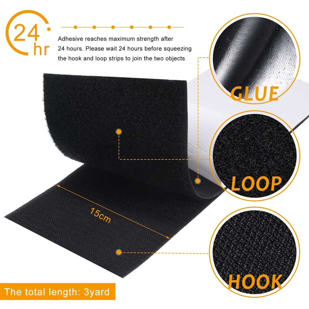 Hook and Loop Tape Double Sided Hook and Loop Tape with Adhesive Back Fastene...