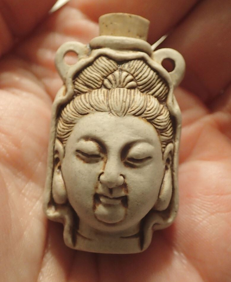 Ceramic Buddha Head Bottle pendant