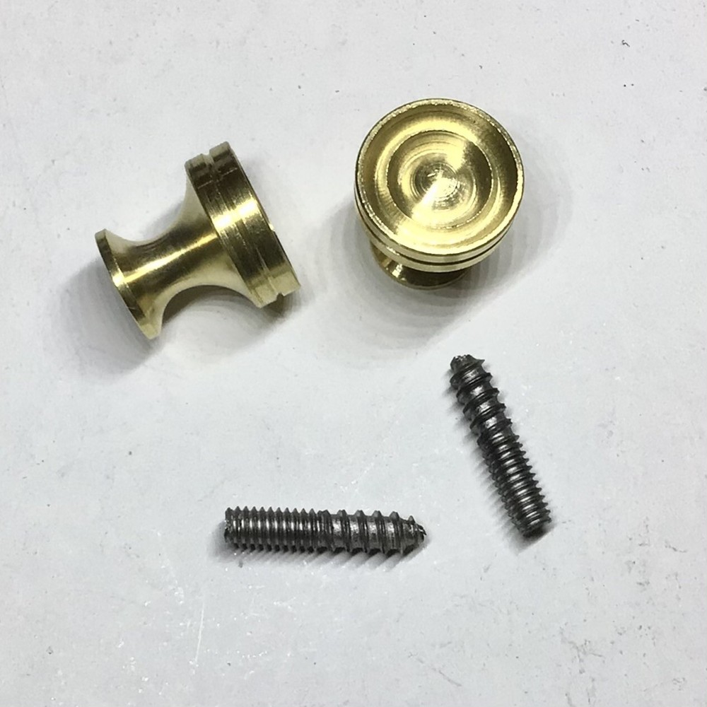 1 Pair Small 5/8" Decorative Piano Fallboard/Key Cover/Cabinet Knobs Solid Brass