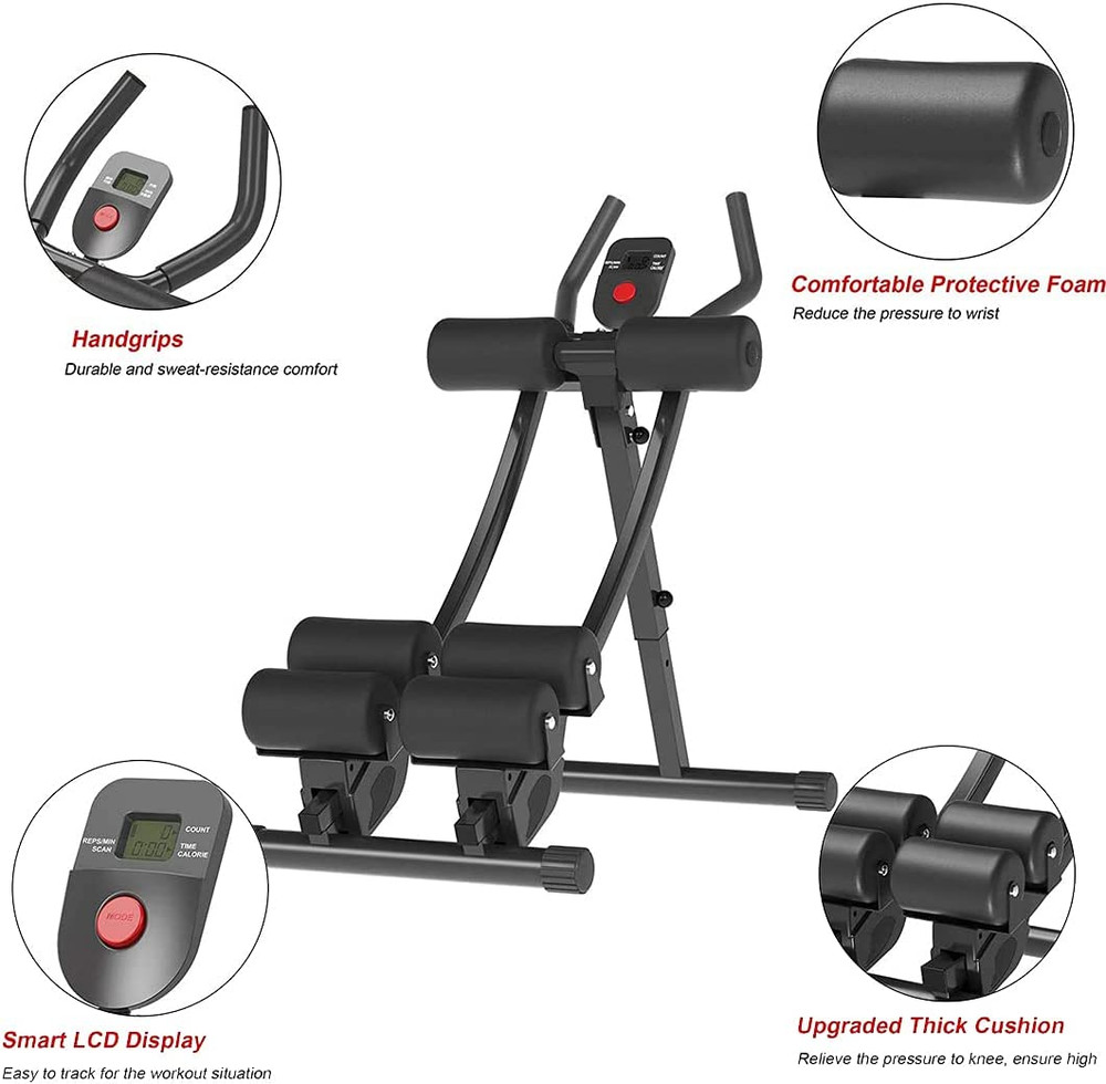 Ab Machine Multi-Functional Exercise Equipment for Home Gym, Height Adjustable A