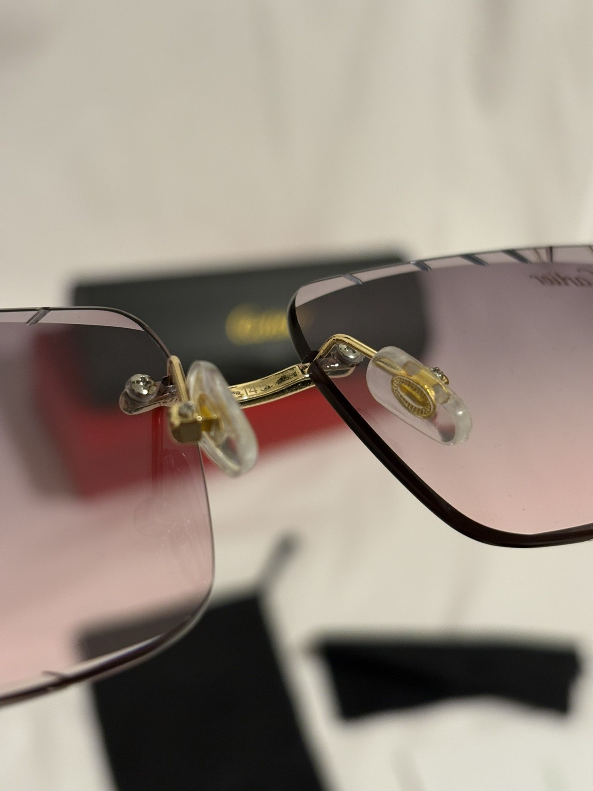 Cartier C Decor Vintage Rimless Blue Unisex Optical Eyeglasses