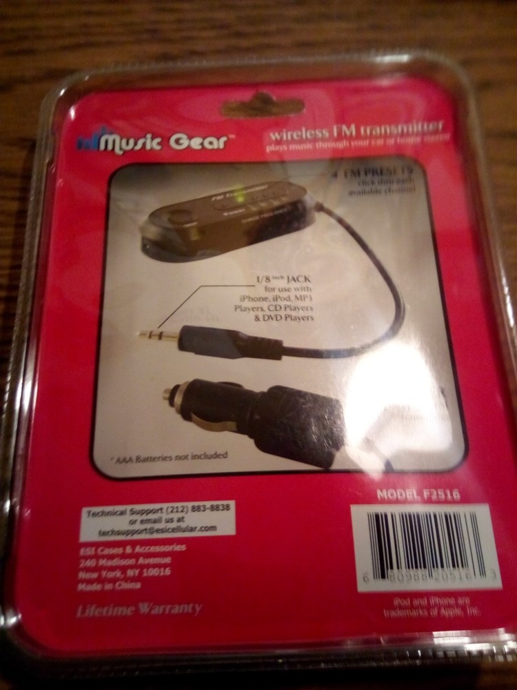 Music Gear Wireless FM Transmitter use w/MP3 Portable CD&DVD iPhone iPod new