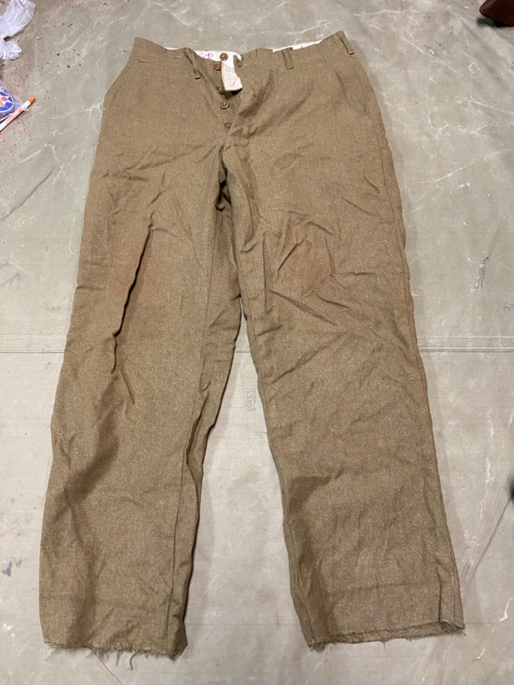 ORIGINAL WWII US ARMY M1938 WOOL COMBAT FIELD TROUSERS- MEDIUM WAIST 34X31