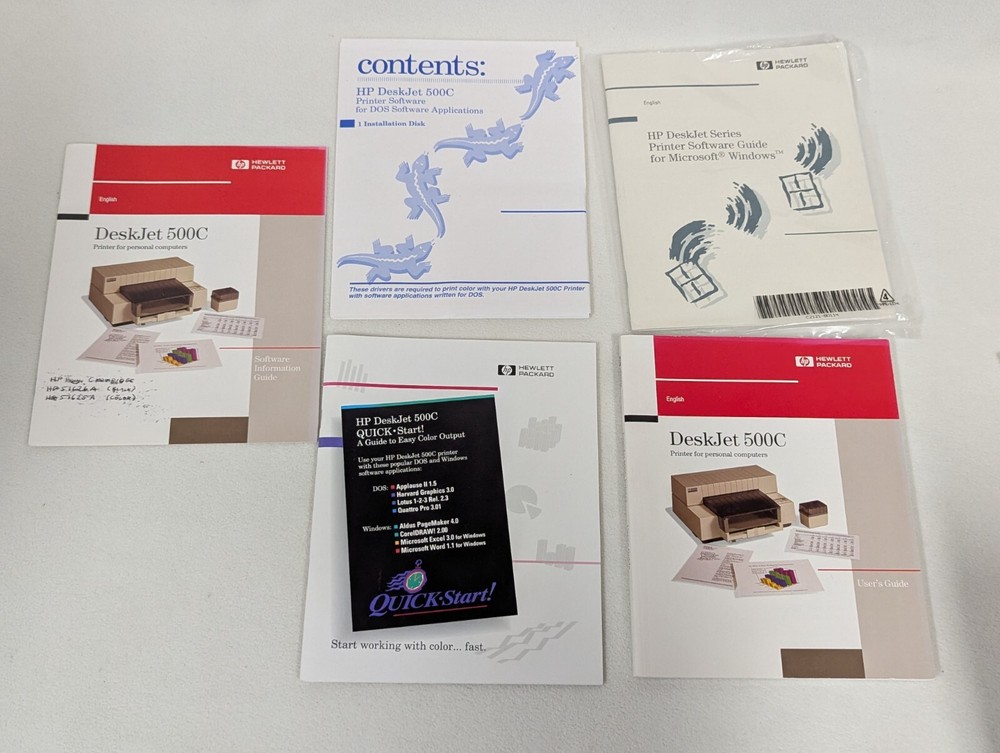Users Guide HP DESKJET 500C Setup Software ~ Manuals  & 3.5" Sealed Floppy Disk