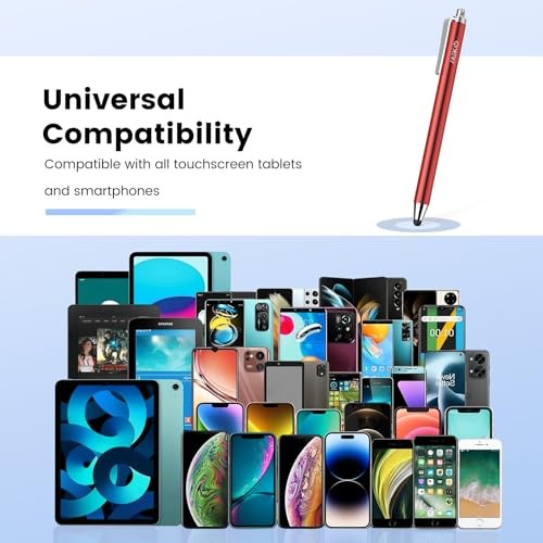 Stylus Pens for Touchscreens, 10 Pack Thin Rubber Tip Stylus multicolored