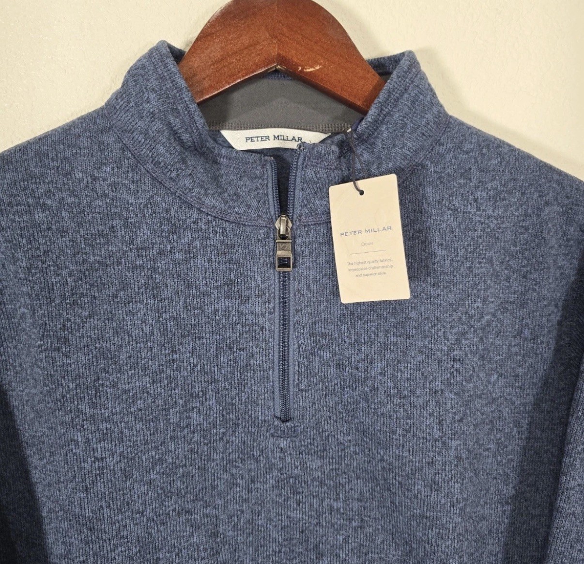 Peter Millar Crown Golf Sweater Men Stardust Size XXL 1/4 Zip Long Sleeve NWT