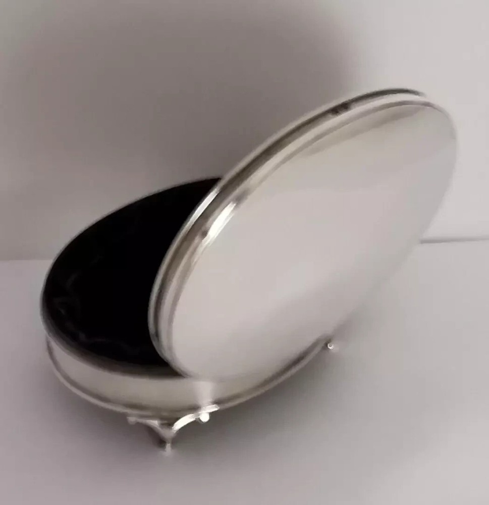 Antique Solid Silver Jewellery Box - Birm. 1914
