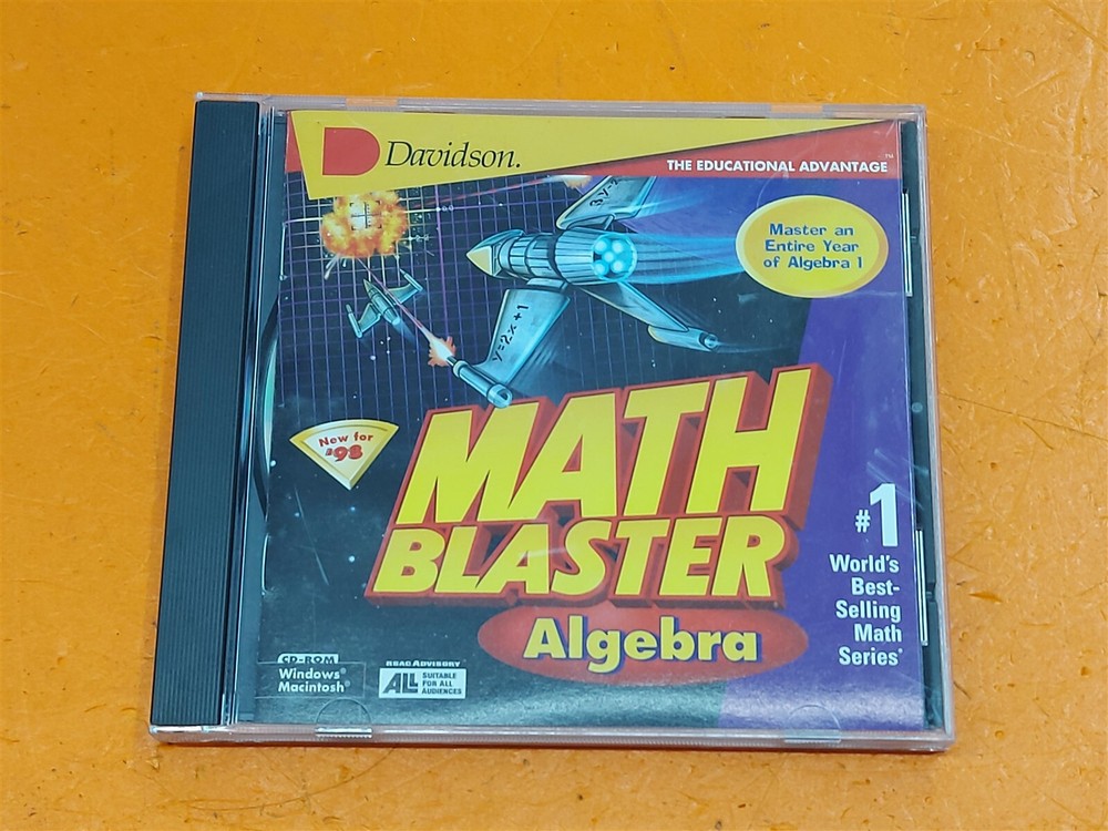 ⭐️⭐️⭐️⭐️⭐️ Davidson Math Blaster Algebra 1 (1997) Windows 95 / Macintosh CD ROM
