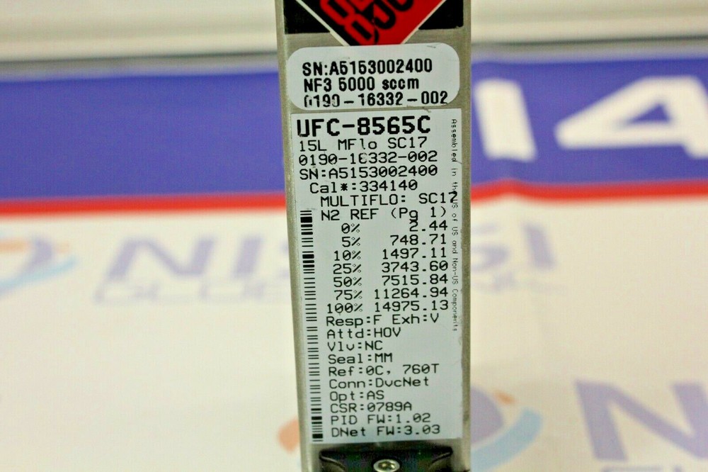 Celerity Unit UFC-8565C Mass Flow Controller NF3 5000 SCCM