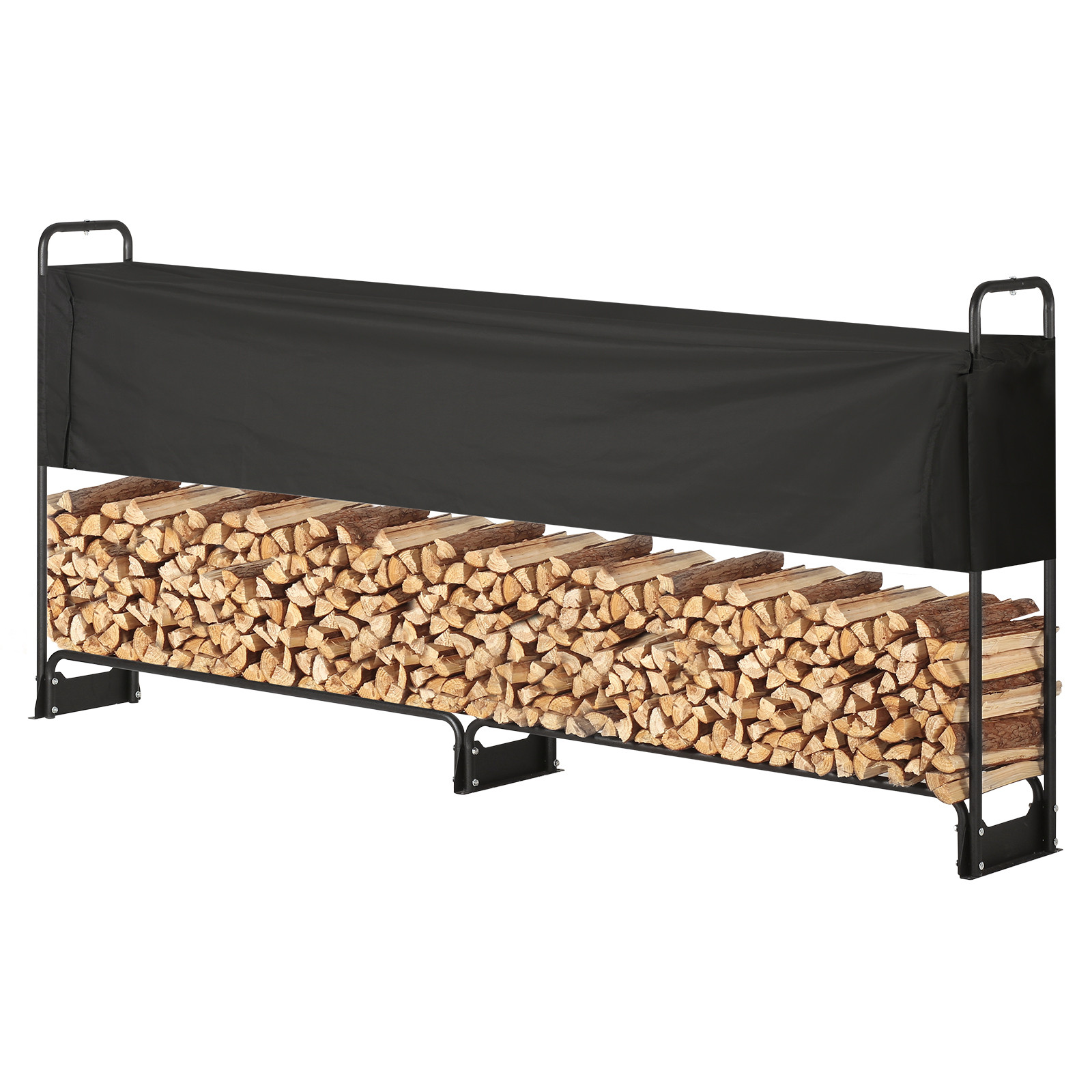 VEVOR 8.5 FT Outdoor Firewood Rack with Cover Firewood Holder 102"x14.2"x46.1"