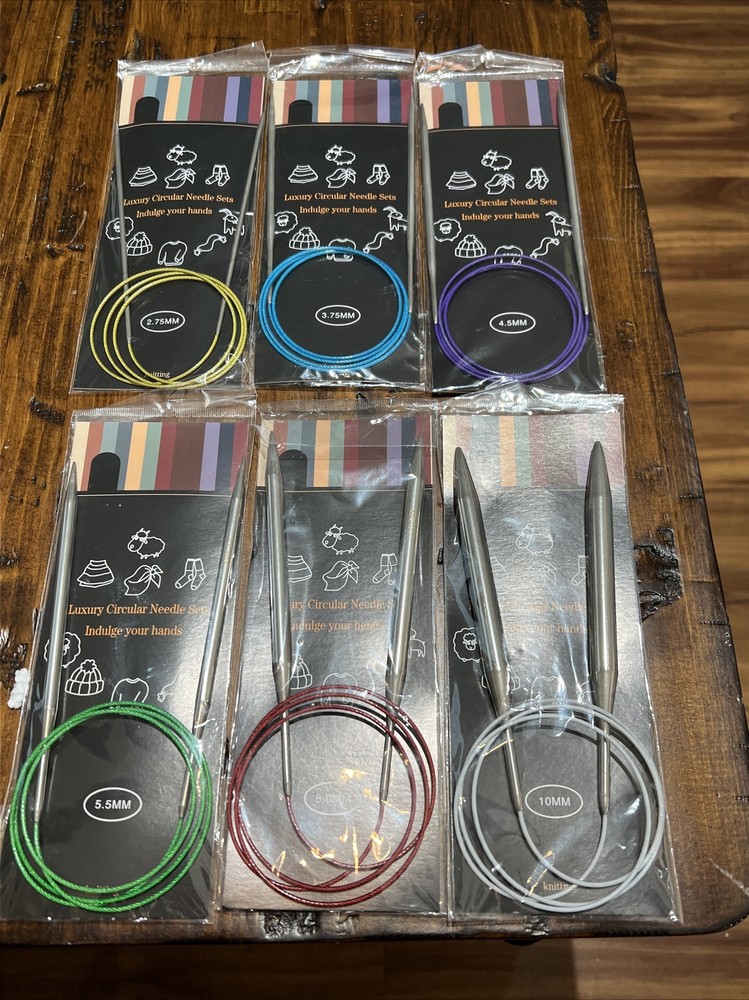 6 Various Fixed Circular Needles 2.75mm-10mm
