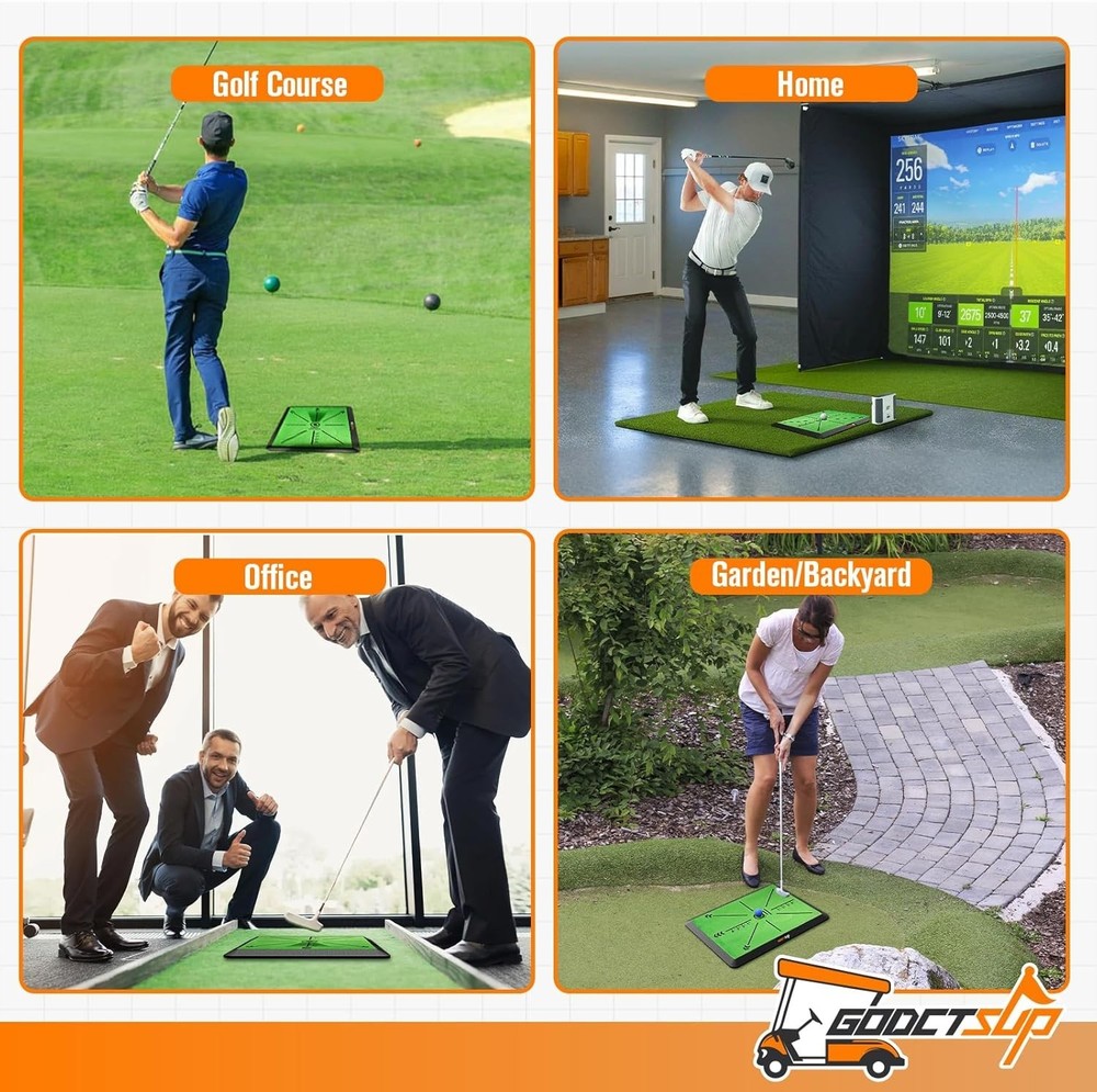 Golf Hitting Mat with Instant Swing Path Feedback, Extra Replaceable Golf Pra...