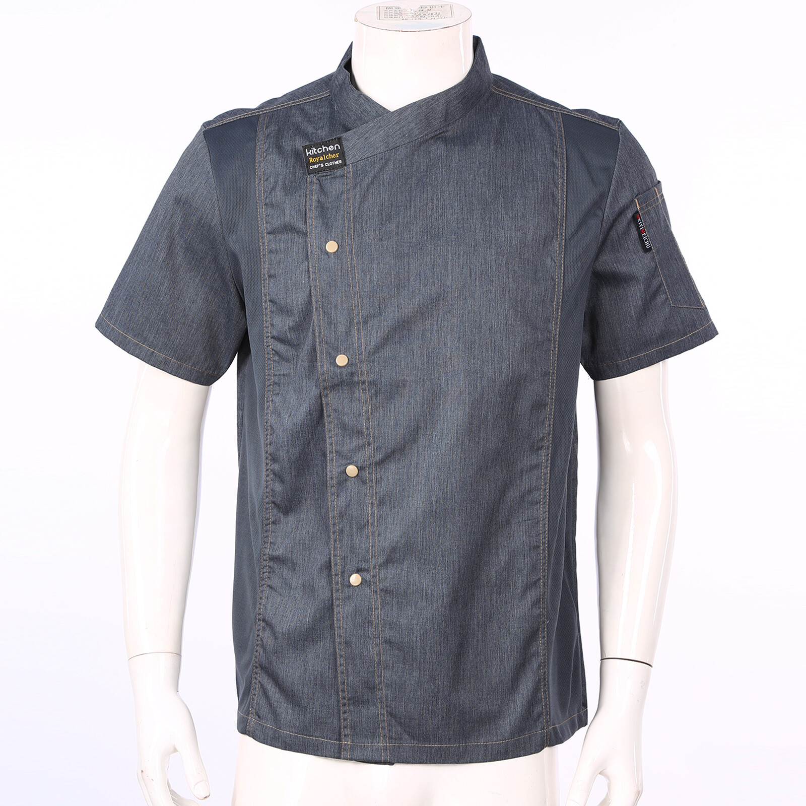 US Mens Chef Coat Jacket Restaurant Kitchen Workwear Cooking Baking Uniforms