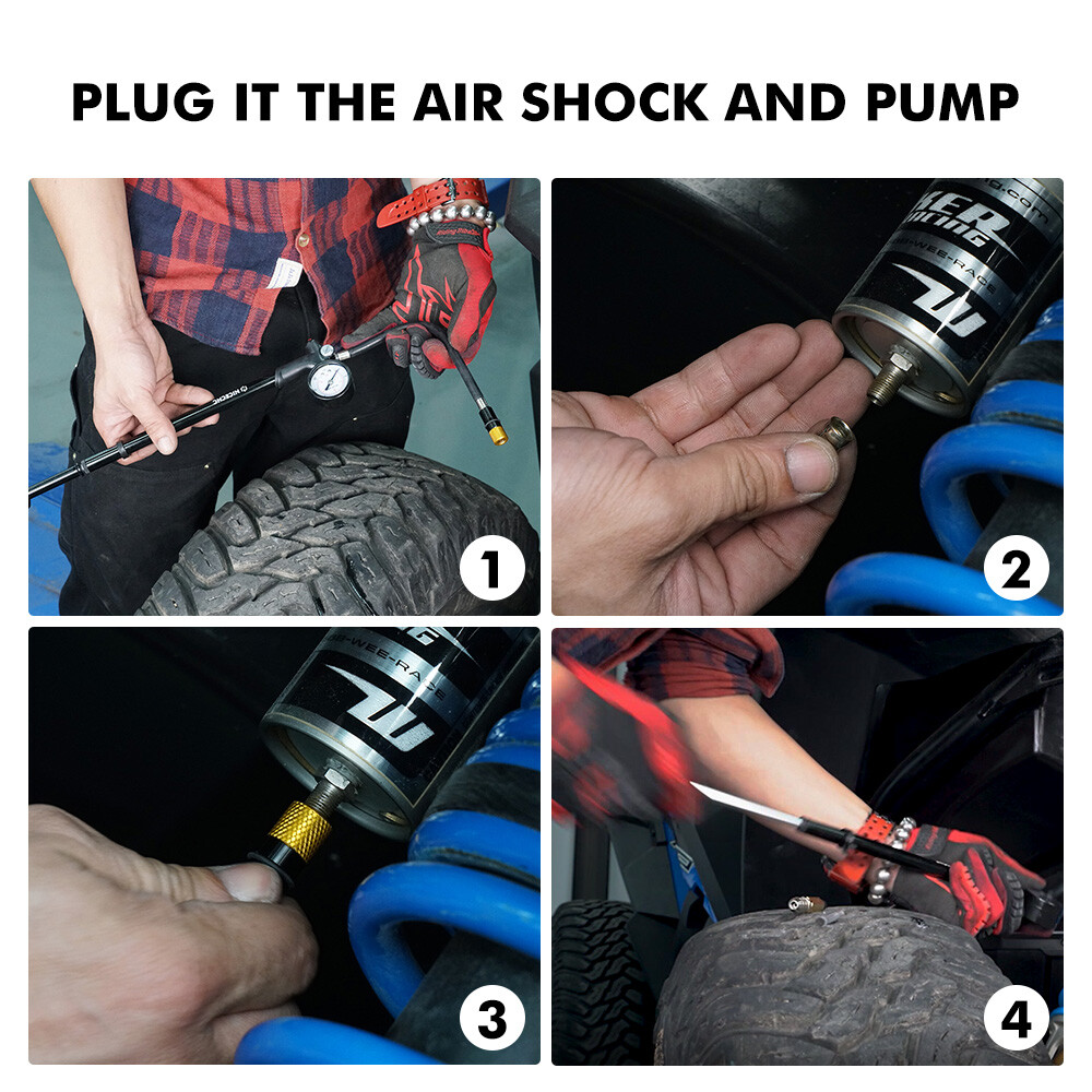 Air Shock Pump 300 PSI High Pressure for Front Fork Rear Suspension 20Bar