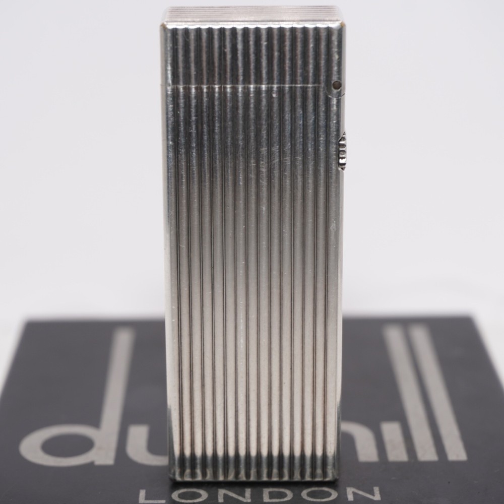 Dunhill Lighter Silver Stripe Pattern-Ultrasonically cleaned_Working