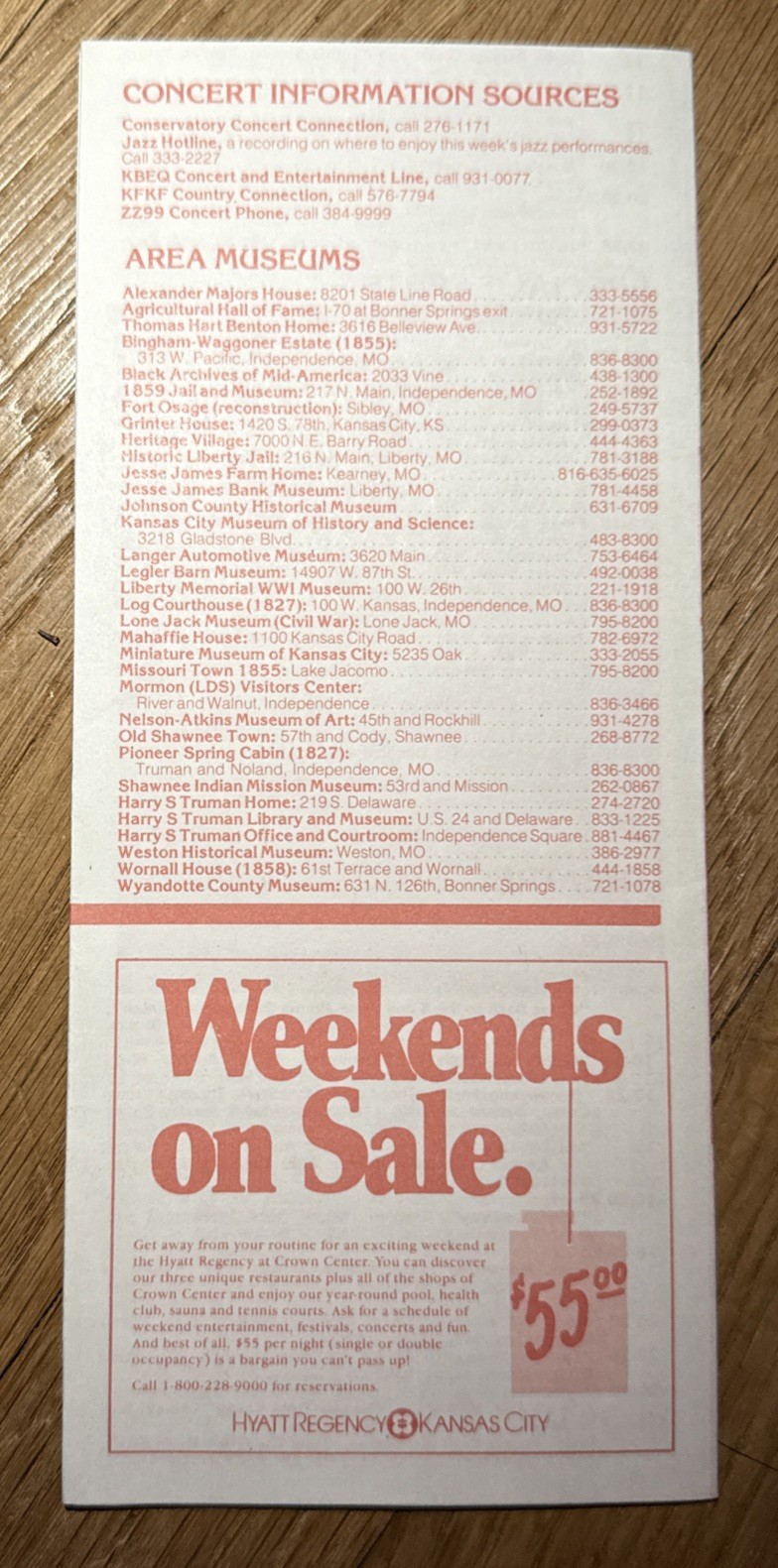 Vintage "Goin' to Kansas City" promotional brochure calendar 1984-1985 Ephemera