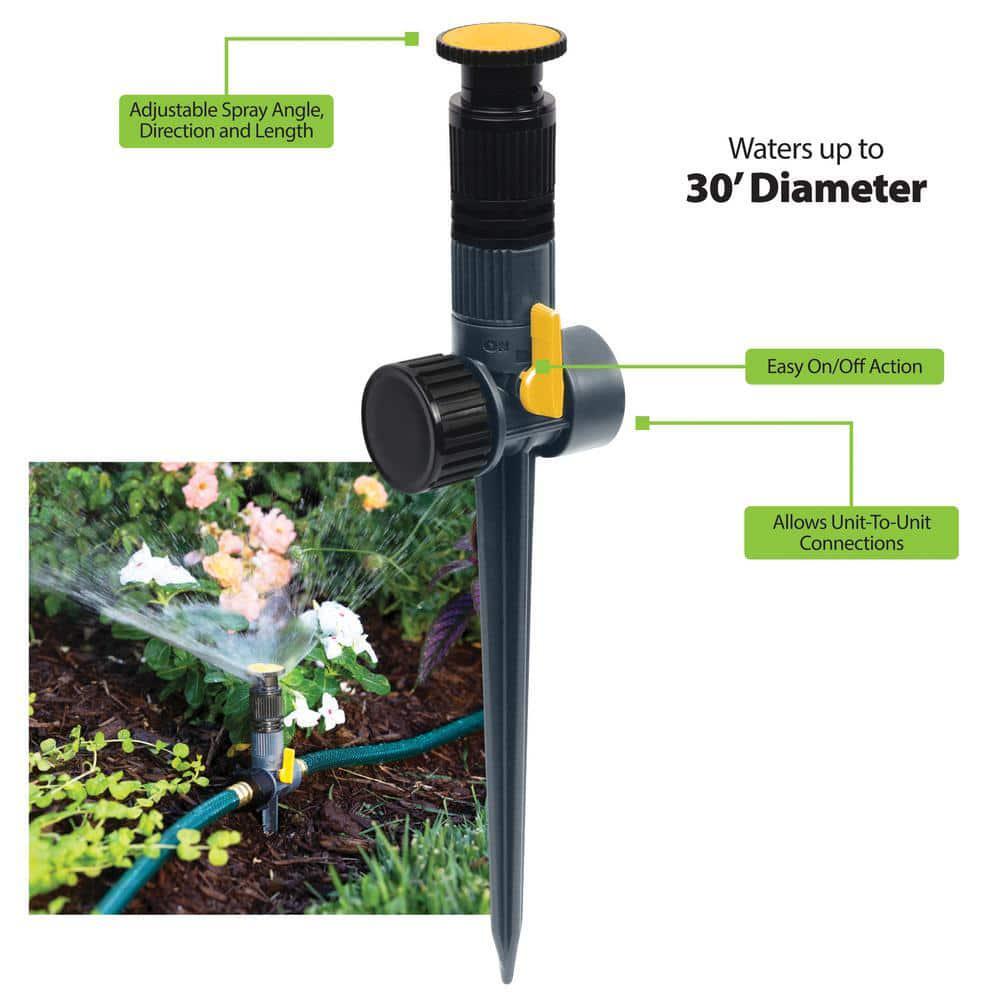 Multi Adjustable Spike Sprinkler (5-pack) | Ft Green Control Water Flow Melnor