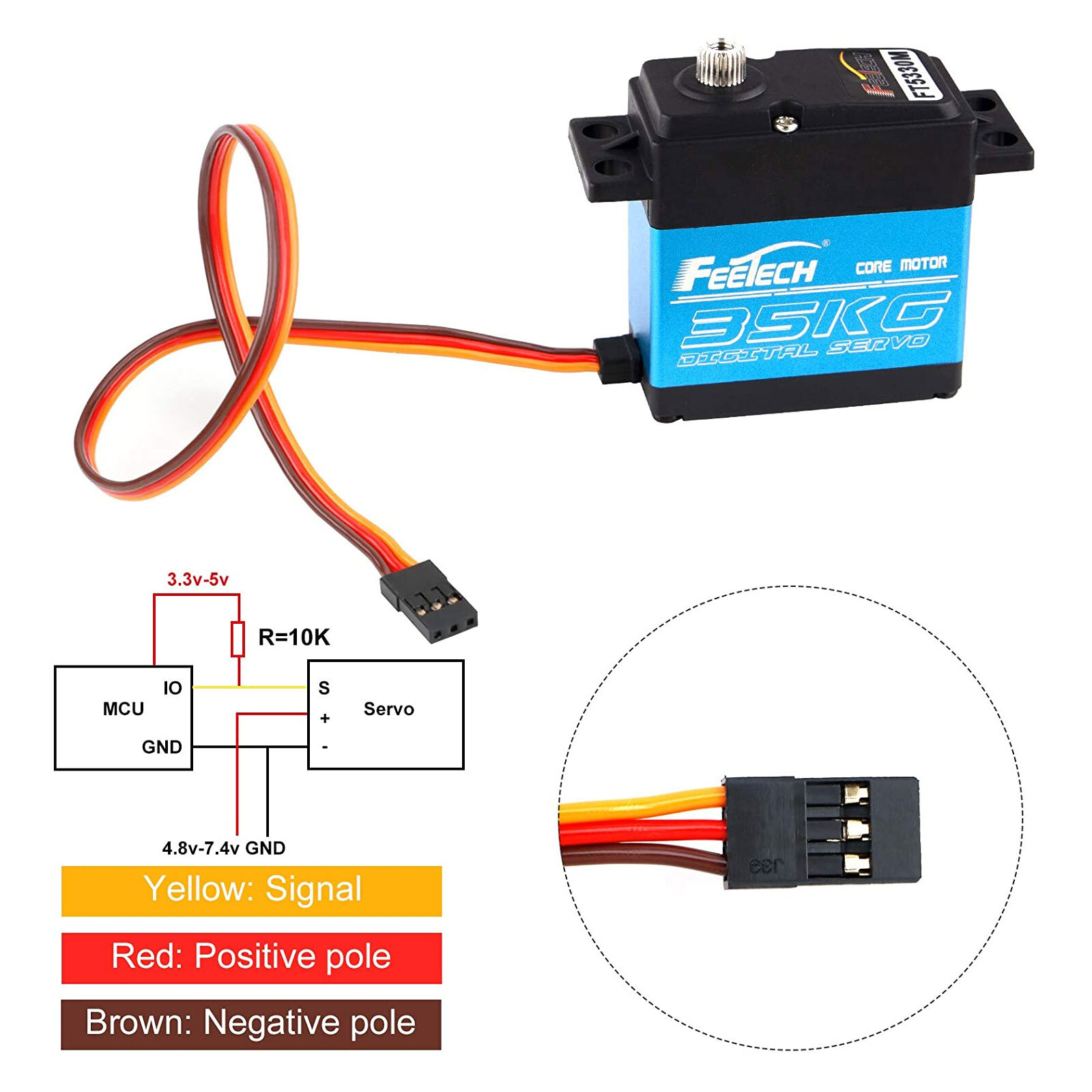 2Pcs 35kg 180° Metal Gear Digital Servo HIGH TORQUE &SPEED Waterproof for RC Car