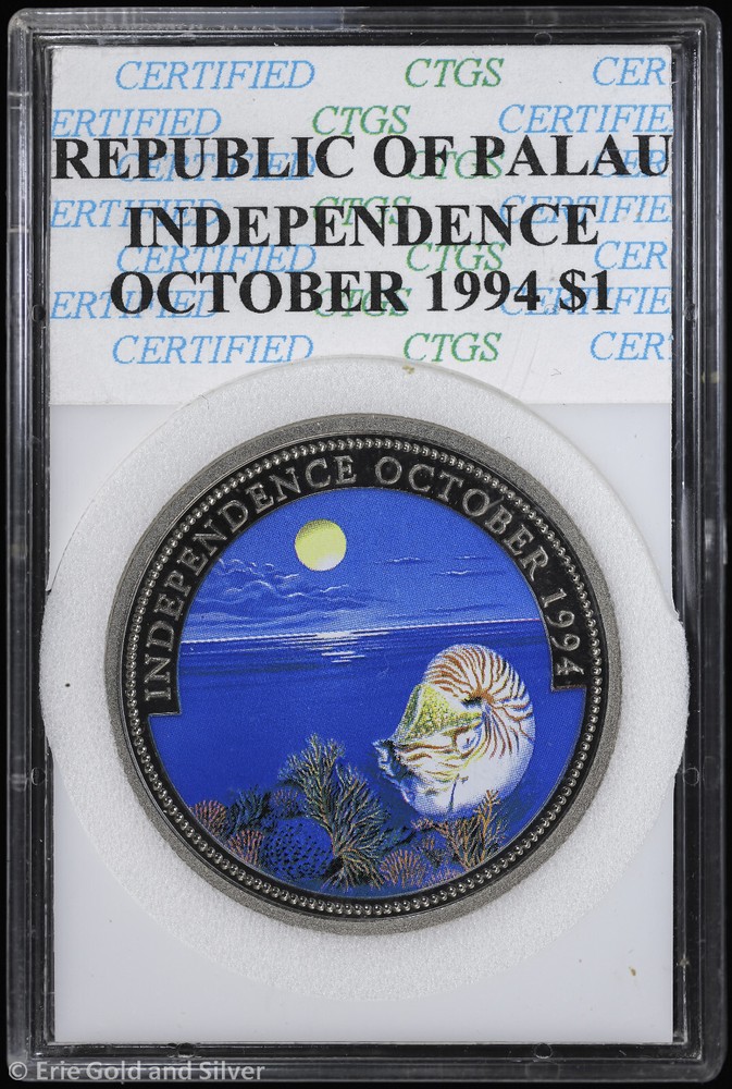 1994 $1 Palau Independence Colorized Commemorative Dollar