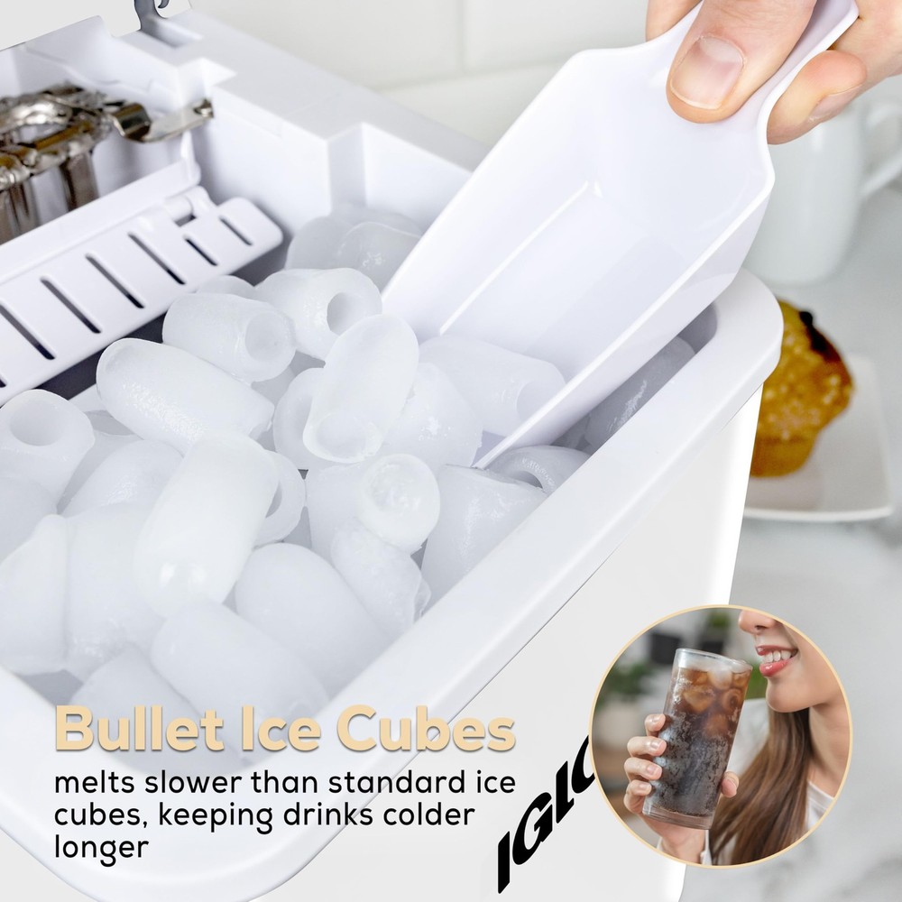 Automatic Self-Cleaning Portable Electric Countertop Ice Maker Machine With H...