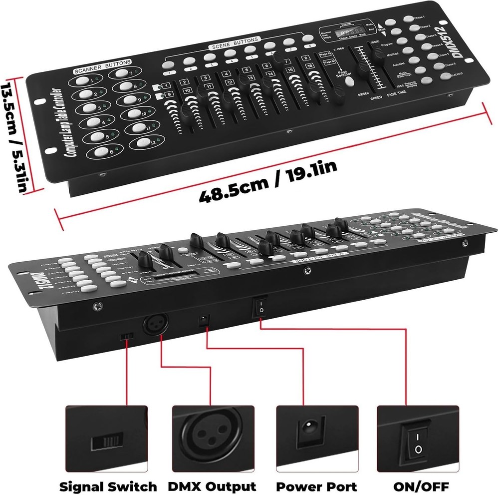 Versatile 192 Channel DMX Lighting Controller - Connect and Control Effortlessly