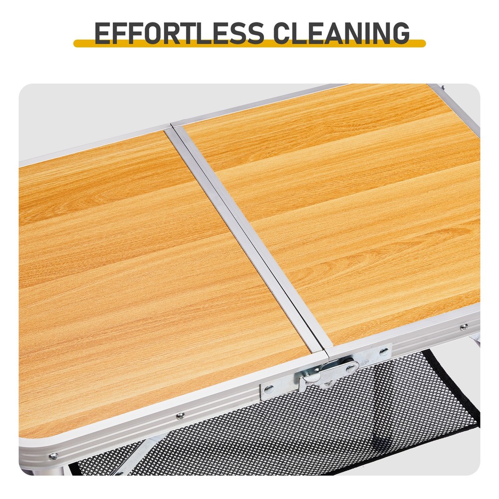 Outdoor Folding Camping Table,2ft Portable Pinic Table with 3Adjustable Height