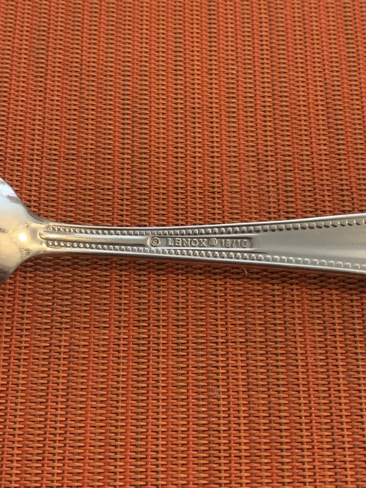 Lenox BEAD Pattern Glossy 18/10 Stainless Flatware TEASPOON 6-1/2” China