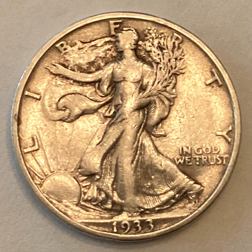 1933 S Walking Liberty Half Dollar cd -