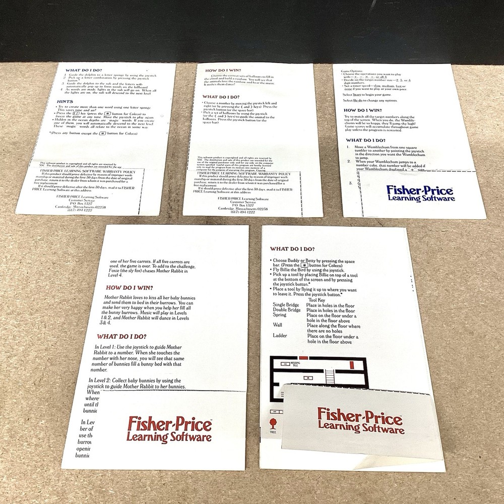 Fisherprice Learning Software Instructions 1984