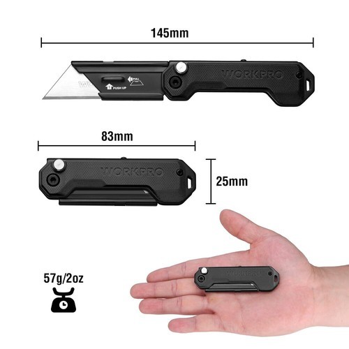 WORKPRO EDC Folding Utility Knife Mini Box Cutter with Quick Open Axis Lock New