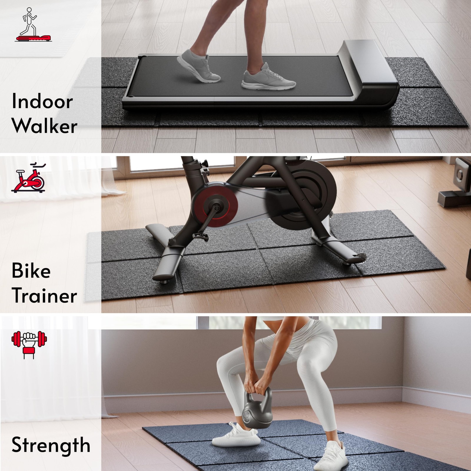 Crostice Walking Pad Mat 26x60" 1/4" Thick, Under Desk Treadmill Floor Mat