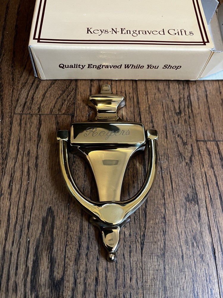 Solid Brass Door Knocker 6” Brand New Engraved ROGERS