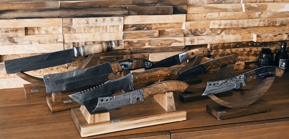 HeSy Handmade Dual Display Stand from solid walnut wood
