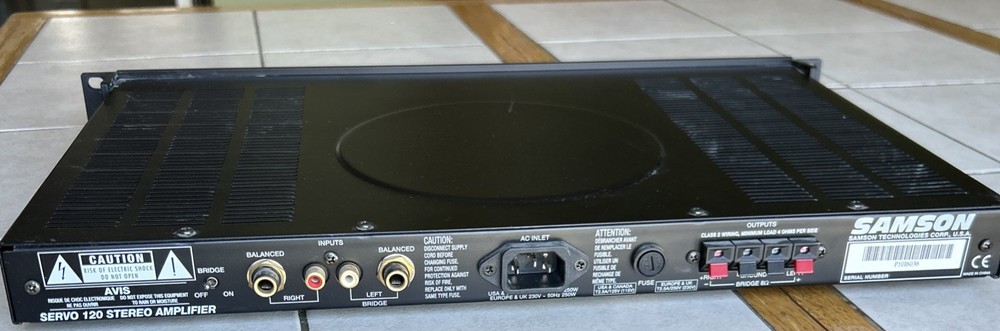 SAMSON SERVO 120 STEREO POWER AMPLIFIER Rack Mounted, Tested Working
