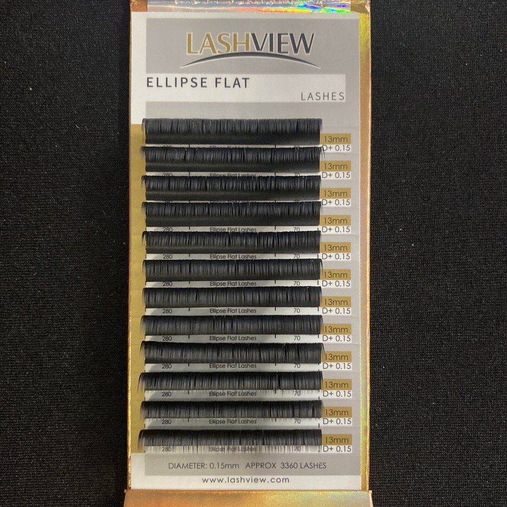 LASHVIEW Eclipse Flat Eyelashes D+ 13MM 0.15 Mink Lashes NEW!