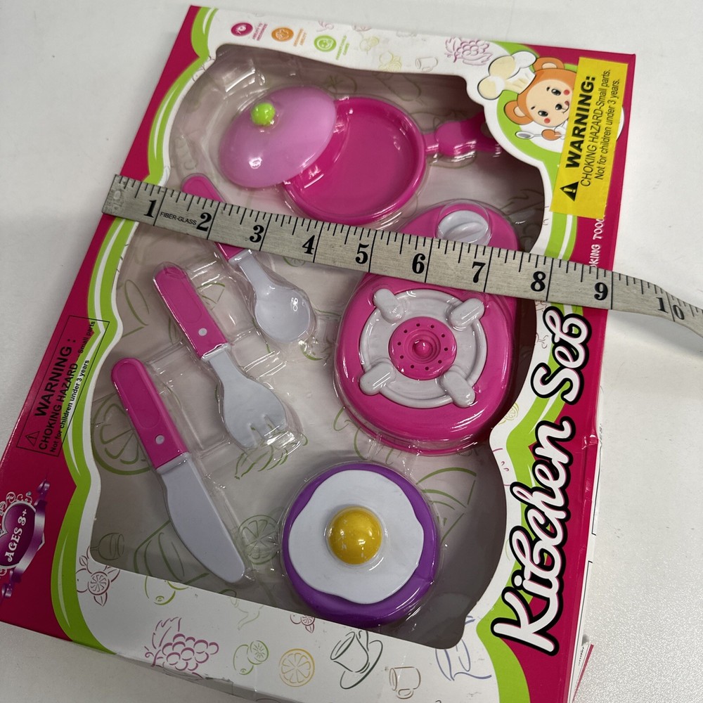 Kitchen Toy tool set kids Ags 3+ Tiny kitchen make beleive accessories Pan egg b