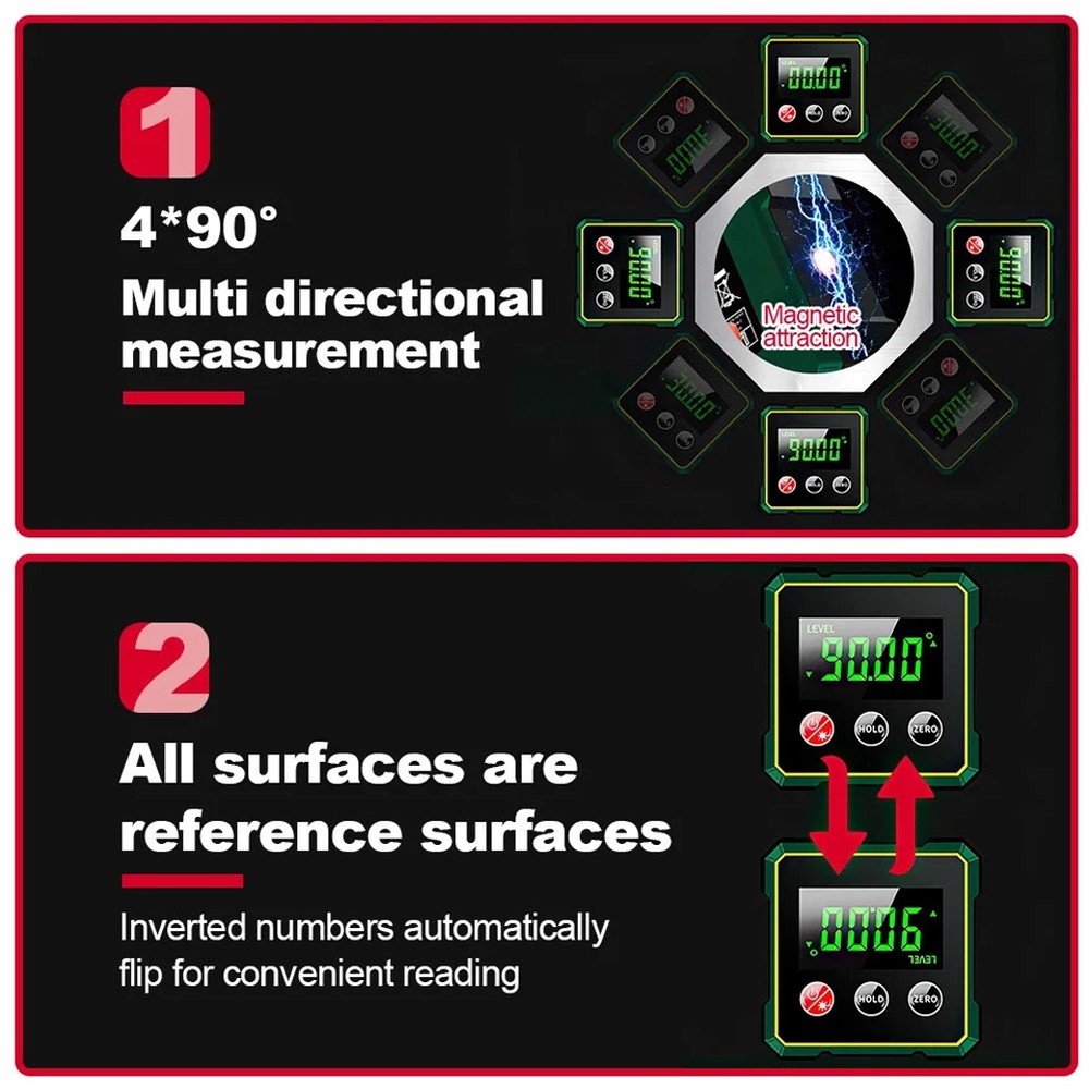 Digital Angle Finder W/ Laser Level Inclinometer Magnetic Angle Gauge Protractor